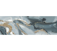 Декоративная плитка Alma Ceramica DWA11TOR606 Tori 60x20 синий рельефная / глазурованная глянцевая волнистая