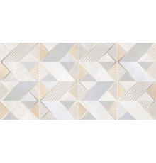 Декоративная плитка Alma Ceramica DWU09RVL014 Rivoli 50x24.9 серая / кремовая глянцевая под камень / с орнаментом