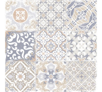 Керамогранит Alma Ceramica GFU04CTR14R Country 60x60 бежевый / голубой сахарный с орнаментом