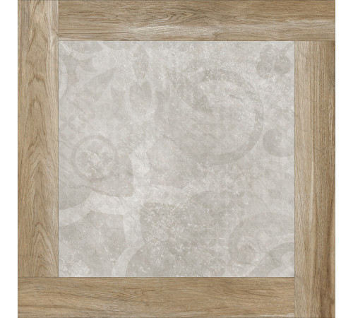 Керамогранит Alma Ceramica GFU04RIC74R Ricci 60x60 бежевый / коричневый / серый сахарный под дерево / бетон / цемент c узорами