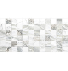 Настенная плитка Alma Ceramica TWU09MRC027 Mercury 50x24.9 белая / серая глянцевая рельефная под мозаику