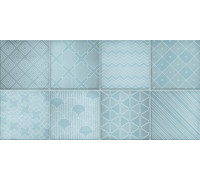 Настенная плитка Alma Ceramica TWU09RCD016 Richard 50x24.9 голубая глянцевая рельефная под мозаику
