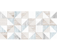 Настенная плитка Alma Ceramica TWU09WOD014 Wood 50x24.9 бежевая / белая / голубой матовая геометрия / под дерево
