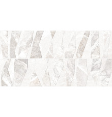 Настенная плитка Alma Ceramica TWU2550PRS17 Persey 24.9x50 белая / серая матовая / рельефная под камень / мозаику