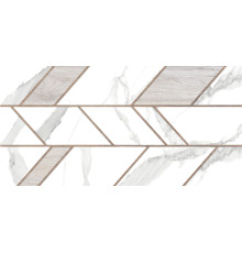 Настенная плитка Altacera WT9BOX15 Vertus Box Calacatta 50x24.9 белая / серая / коричневая матовая под геометрию / дерево / мрамор