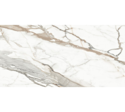 Керамогранит Delacora D120209M Calacatta Premium 60x120 белый / коричневый матовый / карвинг под мрамор
