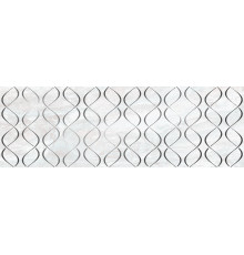 Декоративная плитка Delacora DW15GRV01R Crystal Groove 24.6x74 белая глянцевая под камень / с орнаментом
