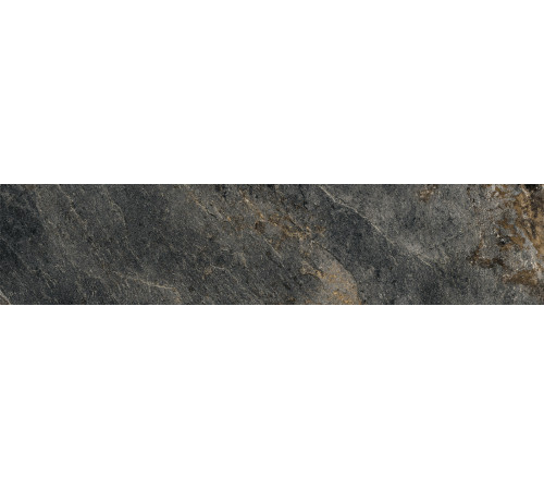 Керамогранит Delacora GP2090SNN99L Santorini Black 20x90 черный лаппатированный / рельефный под камень
