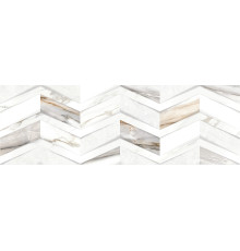 Настенная плитка Delacora WT15DLA55R Delta Chevron 24.6x74 серо-белая глянцевая под мрамор / орнамент