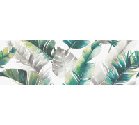 Декоративная плитка Delacora WT93BAB55 Barbados 30x90 белая / зеленая / серая глянцевая с листьями