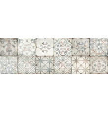 Настенная плитка Delacora WT93LCA55 Maiolica Color 30x90 серая глянцевая пэчворк / с орнаментом