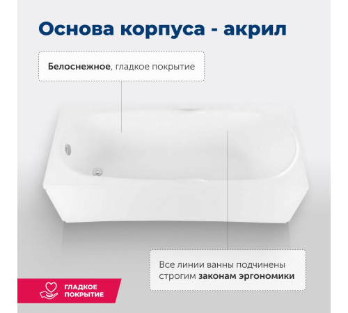 Акриловая ванна Aquanet Dali 150x70 (с каркасом)