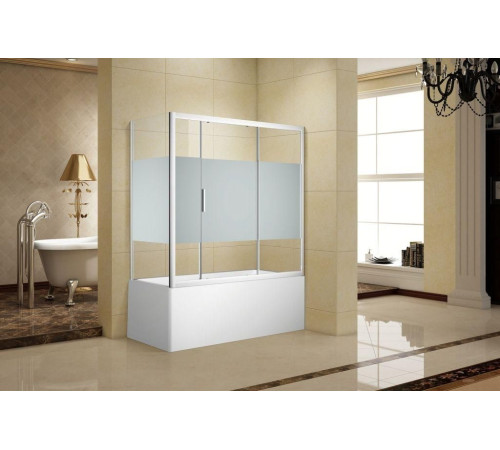 Шторка на ванну c боковой стенкой Aquanet Practic AE10-B-180H150U-CP + AE10-F-75H150U-CP