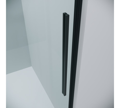 Дверь в нишу Grossman Galaxy 100.K33.01.100.21.00 (100х195) черный матовый,стекло прозрачное,раздвижная