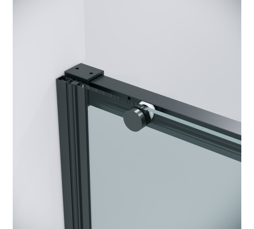 Дверь в нишу Grossman Galaxy 100.K33.01.100.21.00 (100х195) черный матовый,стекло прозрачное,раздвижная