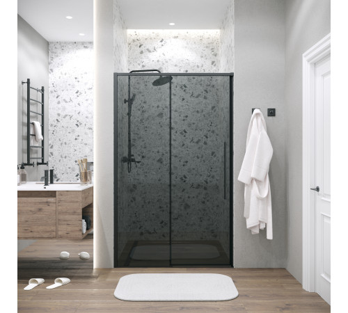 Дверь в нишу Grossman Galaxy 100.K33.01.130.21.10 (130х195) черный матовый,стекло тонированное,раздвижная