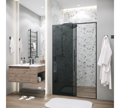 Дверь в нишу Grossman Galaxy 100.K33.01.130.21.10 (130х195) черный матовый,стекло тонированное,раздвижная