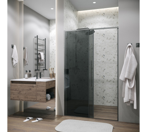 Дверь в нишу Grossman Galaxy 100.K33.01.140.42.10 (140х195) графит сатин,стекло тонированное,раздвижные