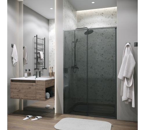 Дверь в нишу Grossman Galaxy 100.K33.01.140.42.10 (140х195) графит сатин,стекло тонированное,раздвижные