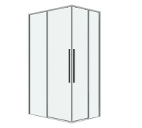 Душевое ограждение Grossman Galaxy 1/2.K33.01.10.10.00-1/2.K33.01.90.10.00 (100х90х195) раздвижная,хром,стекло прозрачное