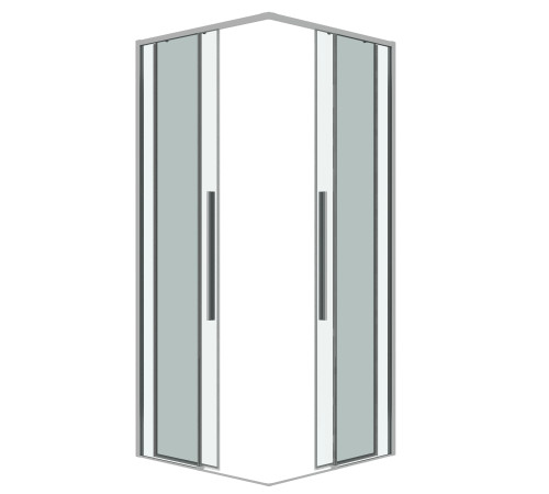 1/2 душевого ограждения Grossman Galaxy 1/2.K33.01.11.10.00 (110х195) хром,стекло прозрачное