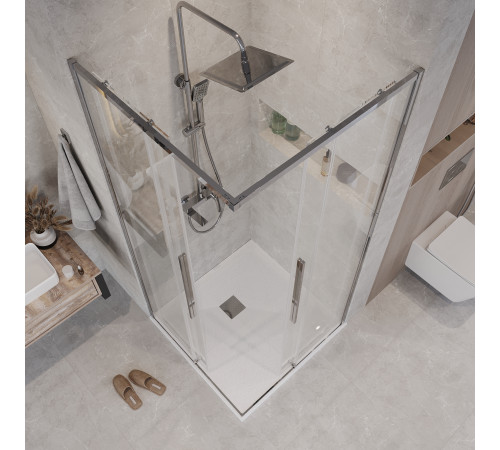 1/2 душевого ограждения Grossman Galaxy 1/2.K33.01.11.10.00 (110х195) хром,стекло прозрачное