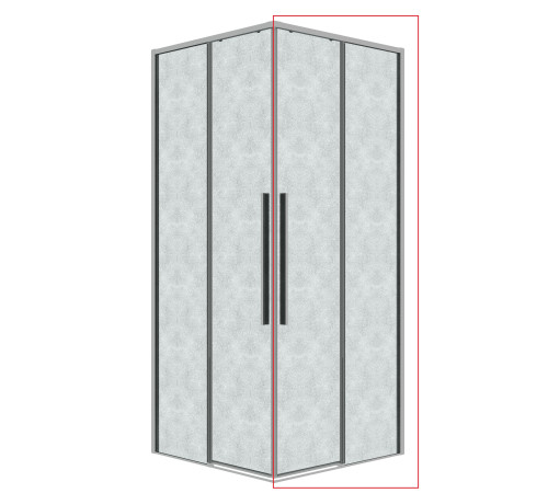 1/2 душевого ограждения Grossman Galaxy 1/2.K33.01.11.10.02 (110х195) правая,хром,стекло шиншилла