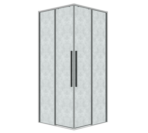 Душевое ограждение Grossman Galaxy 300.K33.01.8080.10.02 (80х80х195) квадрат,раздвижная,хром,стекло шиншилла