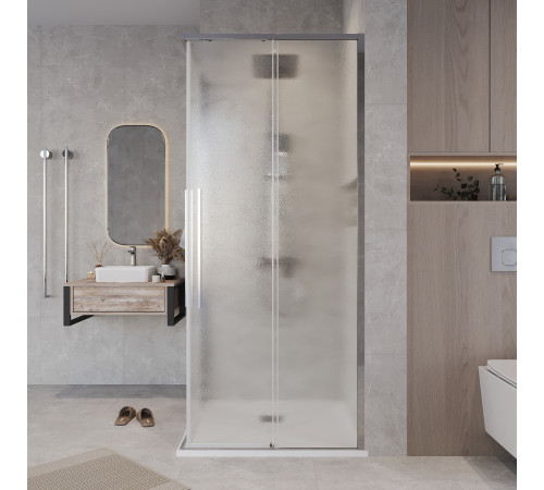 1/2 душевого ограждения Grossman Galaxy 1/2.K33.01.10L.10.02 (100*195) хром, стекло шиншилла