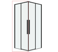 1/2 душевого ограждения Grossman Galaxy 1/2.K33.01.12.21.00 (120х195) черный матовый,стекло прозрачное