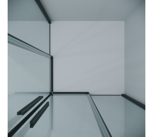 1/2 душевого ограждения Grossman Galaxy 1/2.K33.01.10.21.00 (100*195) черный матовый,стекло прозрачное