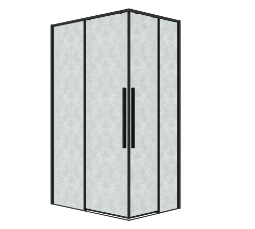 Душевое ограждение Grossman Galaxy 1/2.K33.01.70.21.02-1/2.K33.01.12L.21.02 (70х120х195) раздвижная,черный матовый,стекло шиншилла