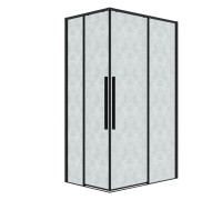 Душевое ограждение Grossman Galaxy 1/2.K33.01.12.21.02-1/2.K33.01.80L.21.02 (120х80х195) раздвижная,черный матовый,стекло шиншилла
