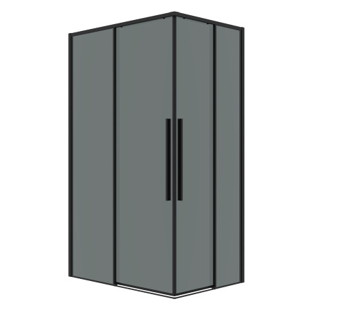 Душевое ограждение Grossman Galaxy 1/2.K33.01.10.21.10-1/2.K33.01.80.21.10 (100х80х195) раздвижная,черный матовый,стекло тонированное