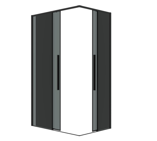 Душевое ограждение Grossman Galaxy 1/2.K33.01.10.21.10-1/2.K33.01.80.21.10 (100х80х195) раздвижная,черный матовый,стекло тонированное