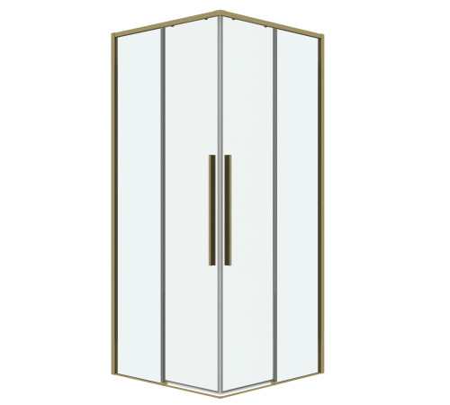 Душевое ограждение Grossman Galaxy 300.K33.01.8080.32.00 (80х80х195) квадрат,раздвижная,золото сатин,стекло прозрачное