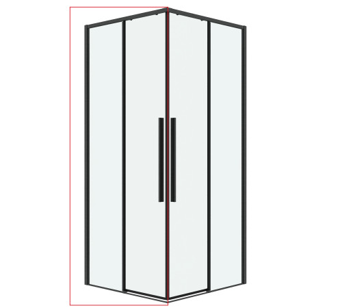 1/2 душевого ограждения Grossman Galaxy 1/2.K33.01.10.42.00 (100х195) графит сатин,стекло прозрачное