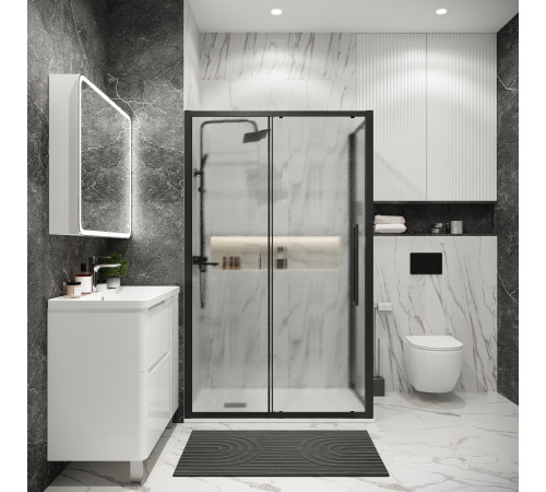 Боковая стенка Grossman Cosmo 200.K33.02.90.21.02 (90х195) черный матовый,стекло шиншилла