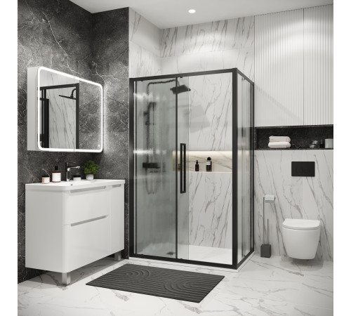 Боковая стенка Grossman Cosmo 200.K33.02.90.21.02 (90х195) черный матовый,стекло шиншилла