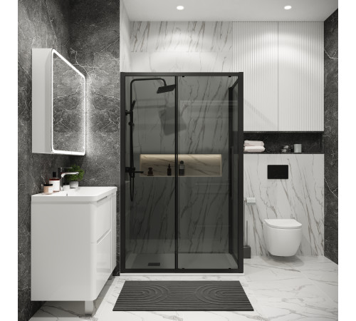 Боковая стенка Grossman Cosmo 200.K33.02.90.21.10 (90х195) черный матовый,стекло тонированное