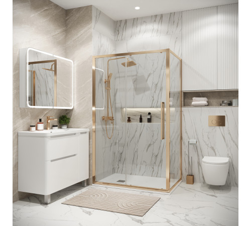 Боковая стенка Grossman Cosmo 200.K33.02.90.32.00 (90х195) золото сатин,стекло прозрачное