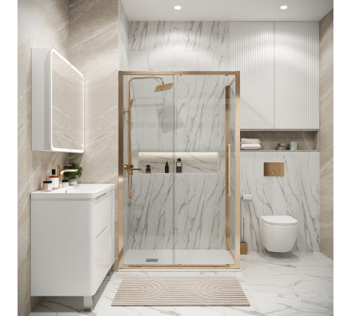 Боковая стенка Grossman Cosmo 200.K33.02.90.32.00 (90х195) золото сатин,стекло прозрачное