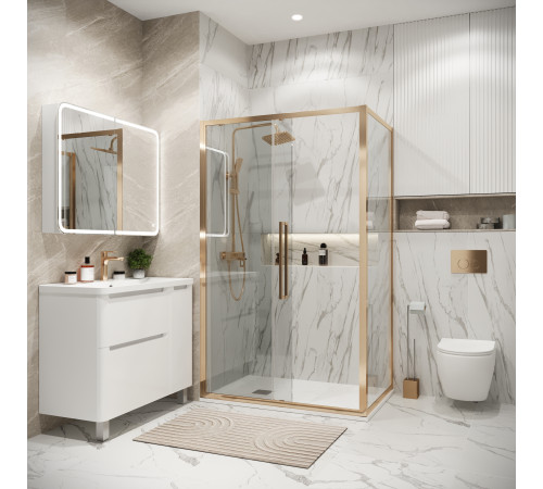 Боковая стенка Grossman Cosmo 200.K33.02.90.32.00 (90х195) золото сатин,стекло прозрачное