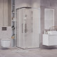 Душевое ограждение Grossman Cosmo 300.K33.02.1010.10.02 (100х100х195) квадрат,раздвижная,хром,стекло шиншилла