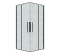 Душевое ограждение Grossman Cosmo 300.K33.02.1010.10.02 (100х100х195) квадрат,раздвижная,хром,стекло шиншилла