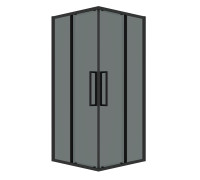 Душевое ограждение Grossman Cosmo 300.K33.02.8080.21.10 (80х80х195) квадрат,раздвижная,черный матовый,стекло тонированное