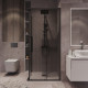 Душевое ограждение Grossman Cosmo 300.K33.02.8080.21.10 (80х80х195) квадрат,раздвижная,черный матовый,стекло тонированное