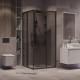 Душевое ограждение Grossman Cosmo 300.K33.02.8080.21.10 (80х80х195) квадрат,раздвижная,черный матовый,стекло тонированное