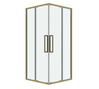 Душевое ограждение Grossman Cosmo 300.K33.02.9090.32.00 (90х90х195) квадрат,раздвижная,золото сатин,стекло прозрачное
