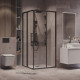 Душевое ограждение Grossman Cosmo 300.K33.02.8080.42.00 (80х80х195) квадрат,раздвижная,графит сатин,стекло прозрачное